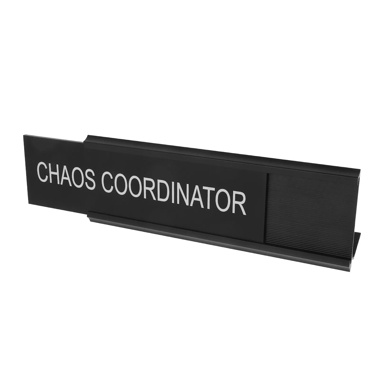 

L-Shaped Aluminum Alloy Chaos Coordinator Desk Name Plaque Office Sign Funny Desk Plate Home Office Decor Supplies