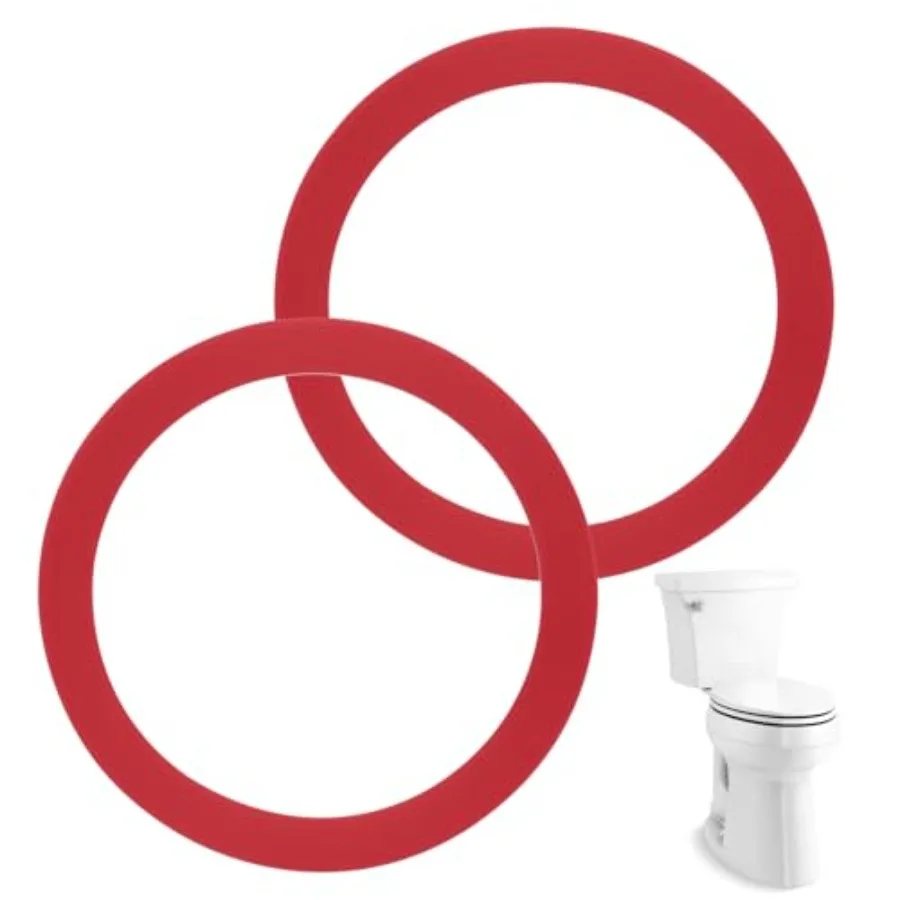 

7539600 Flush Valve Gasket, Replacement for PlumbCraft Red Toilet Flush Valve Gasket, Compatible with Kohler Level 5/Level 6 Ta