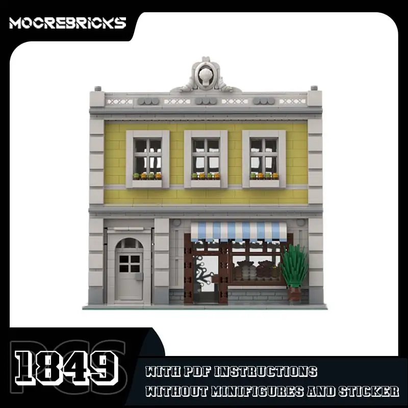 Modular Architecture Model Street View Bakery MOC Building Blocks Expert Collection Show Bricks Toys Children's Birthday Gifts