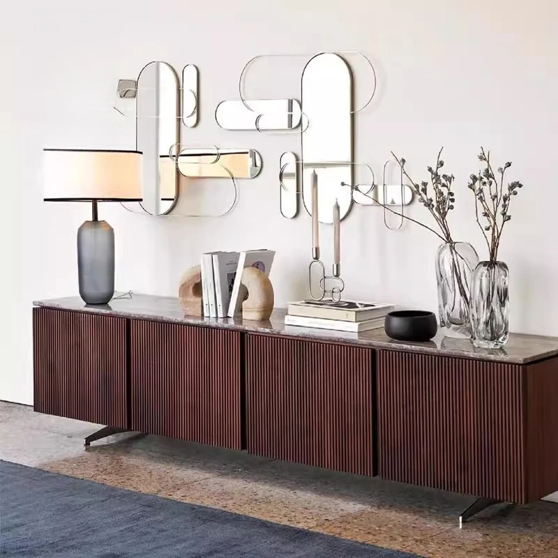 Italian Designer TV Cabinet Modern Light Luxury Hallway Entertainment Display Tv Stands Retro Living Room Muebles Furniture
