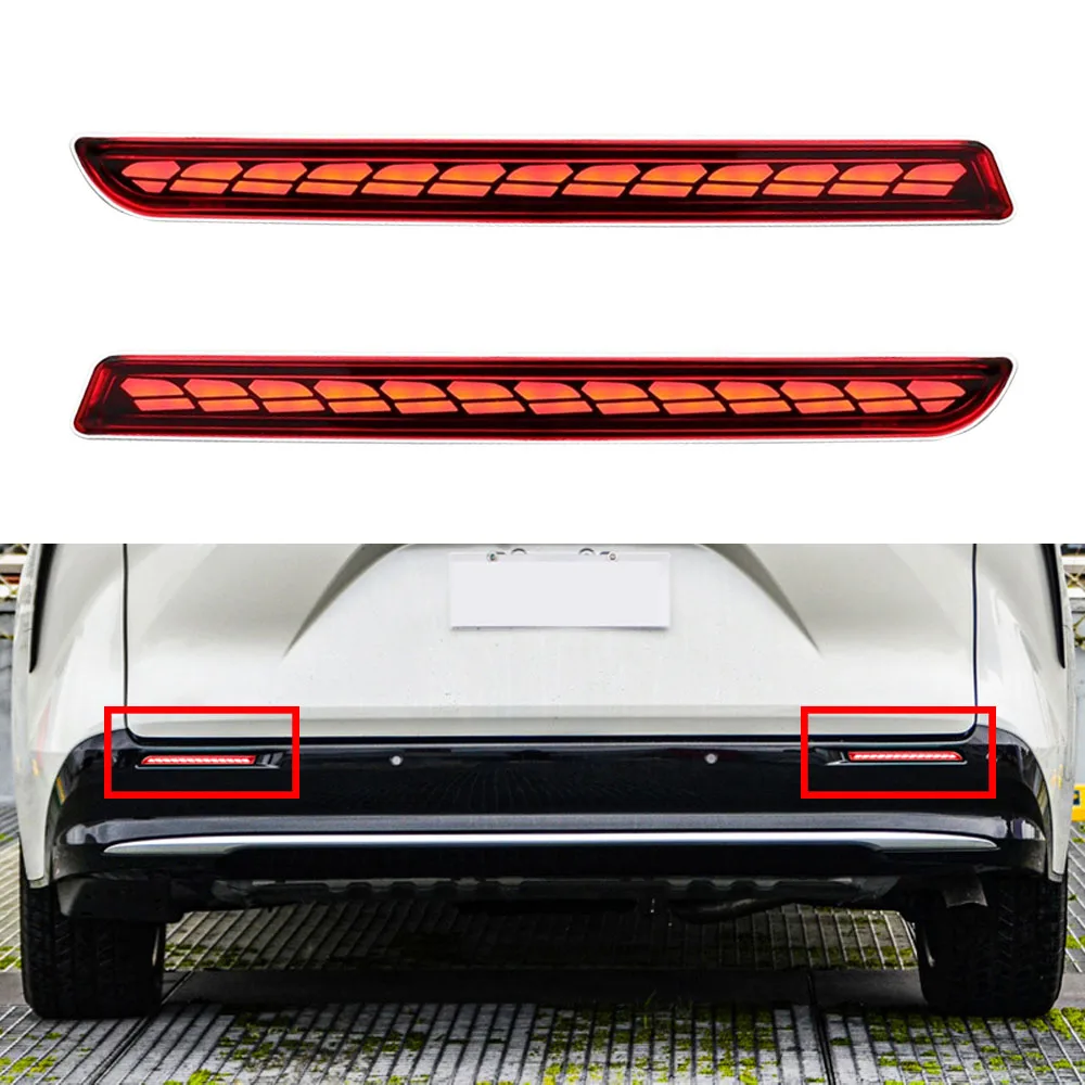 

Тормозной хвост, последовательная вспышка, указатель поворота, светодиодный задний бампер, противотуманный фонарь, подходит для Toyota Sienna LE Woodland Edition 2021-2022