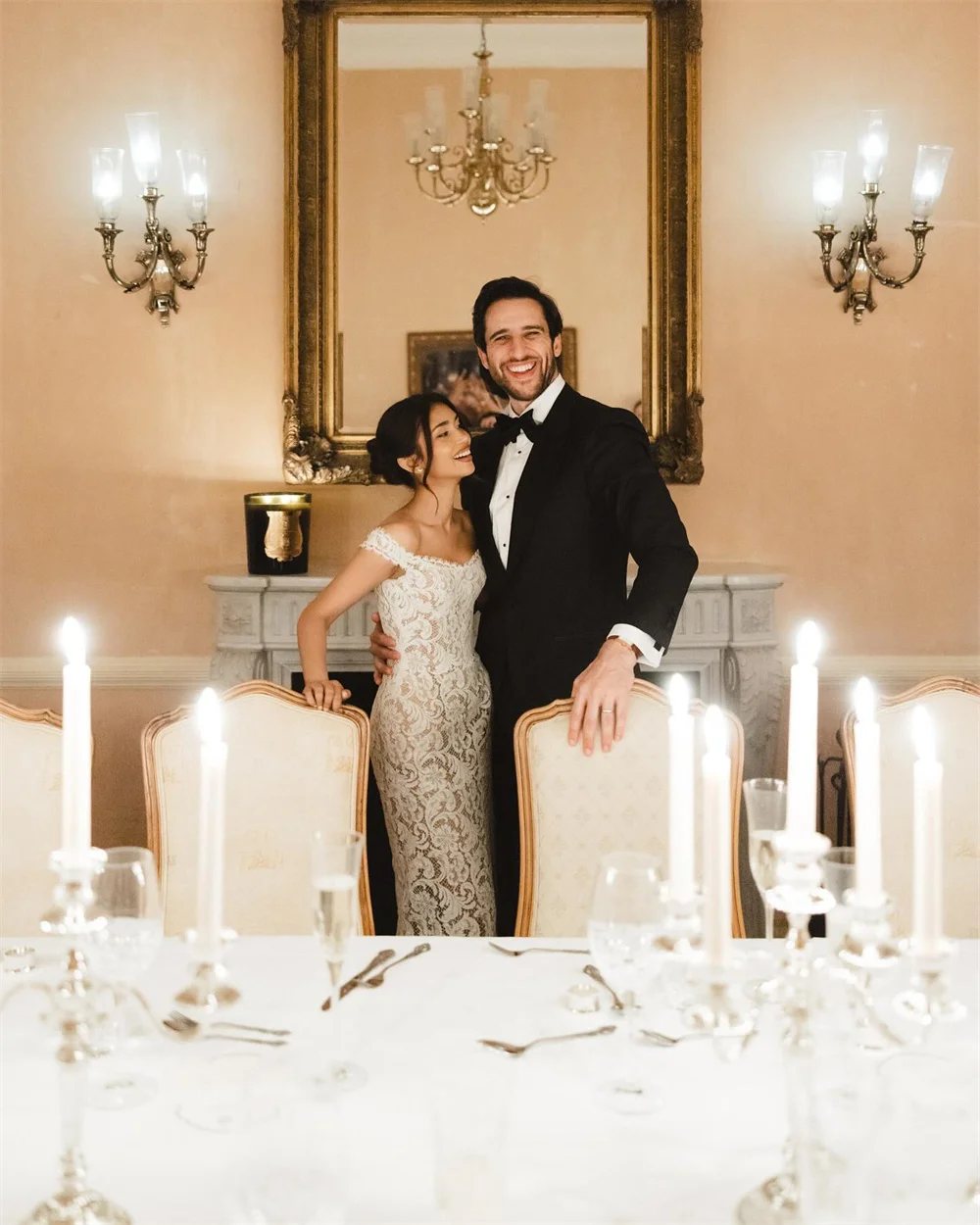 Kyoto Aangepaste Ivoor Uit de Schouder Zeemeermin Trouwjurk Mouwloos Vloerlengte vestidos de noche Eenvoudig Met Sjaal Formeel