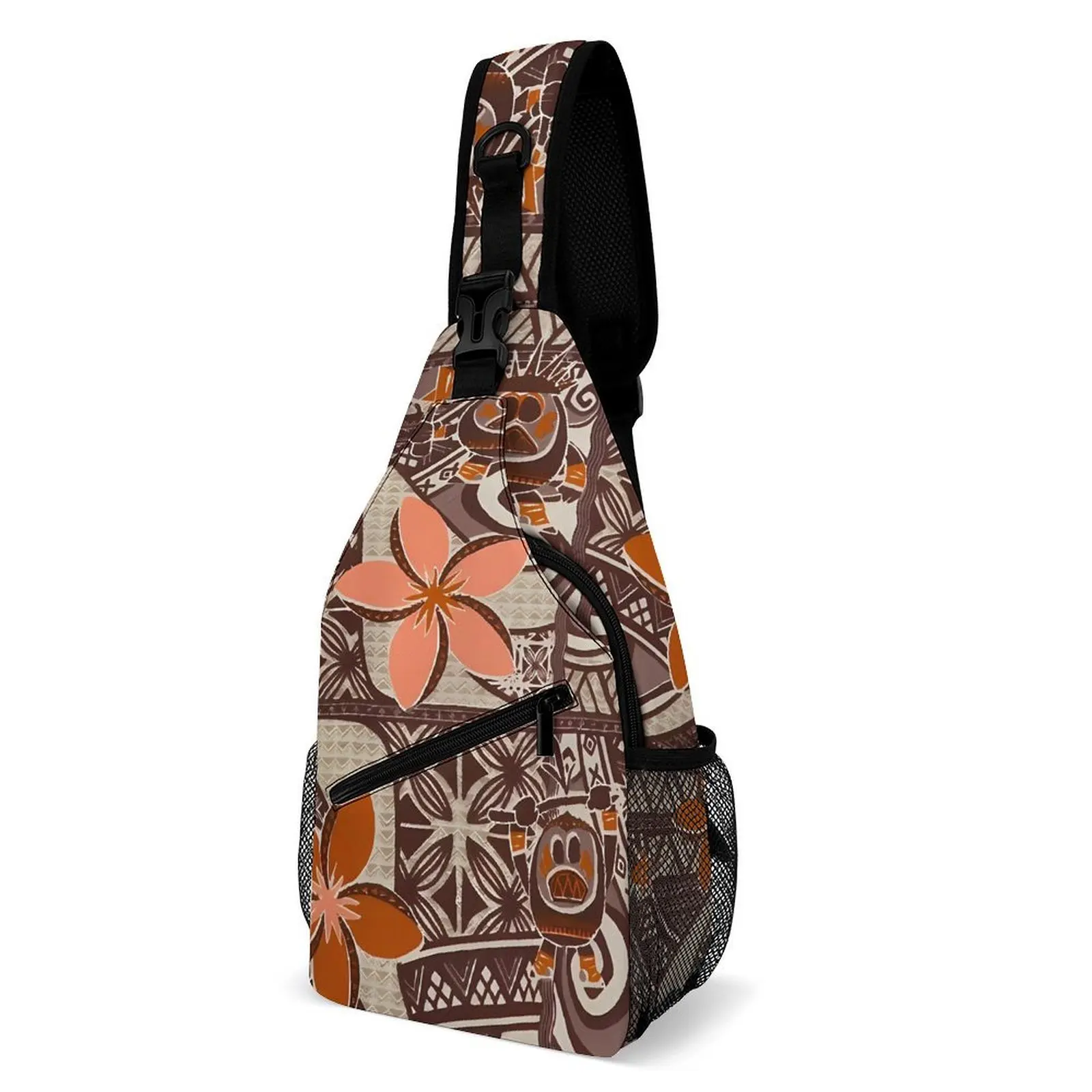 

Polynesian Floral Print Adult Youth Chest Bag Custom Chest Bag Pattern Portable Sport Travel Multi-Functional Chest Bag