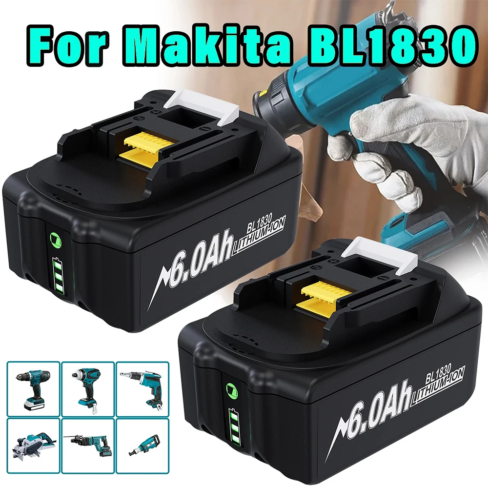 powtree Original For Makita Rechargeable Power Tool Battery Replaceable Lithium-ion 6.0Ah 18V LXT BL1860B BL1860BL1850 BL1830