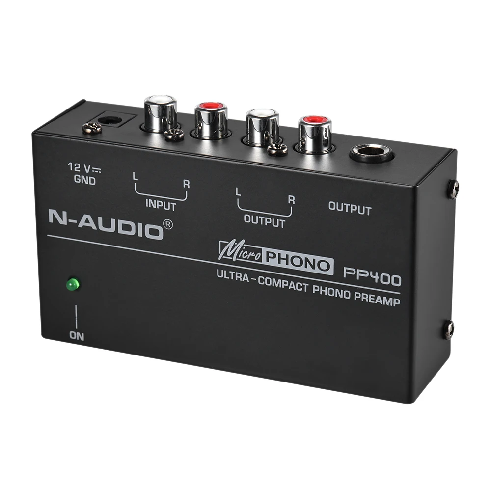 PP400 فونو Preamp المضخم المسبق المدخلات الإخراج 1/4 بوصة TRS إخراج واجهات Preamplifier ficador مع الاتحاد الأوروبي الولايات المتحدة التوصيل فائقة المدمجة RCA