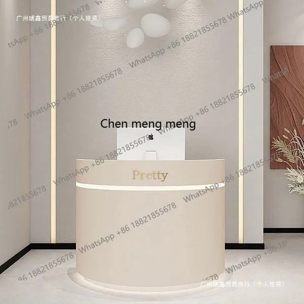 

Beauty salon Small checkout page Light luxury clothing store Bar counter Simple modern curved front desk