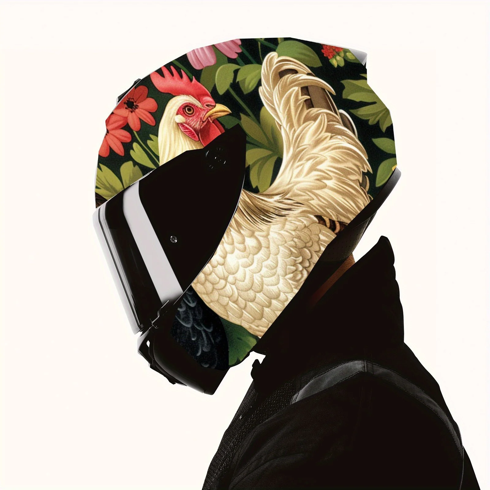 Farm Chicken Flock Print Full Helmet Wrap Sticker Motorcycle Helmet Racing Graphic Decal Vinyl Wrap Helmet Decorative Sticker Wa