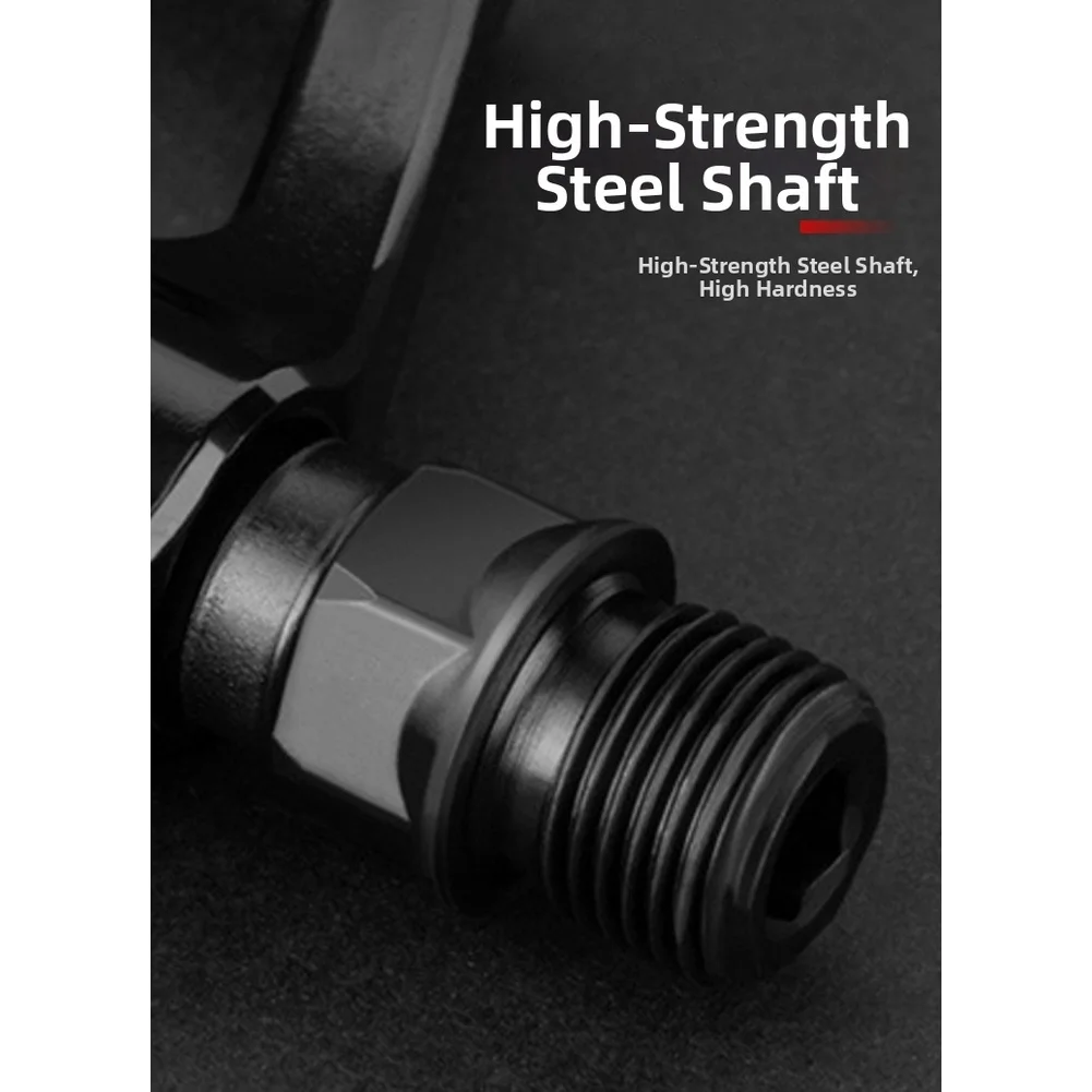 Lightweight Alloy Pedals with Dual Ball Bearings Wide Non-Slip Platform and Metal For studs for Improved Stability