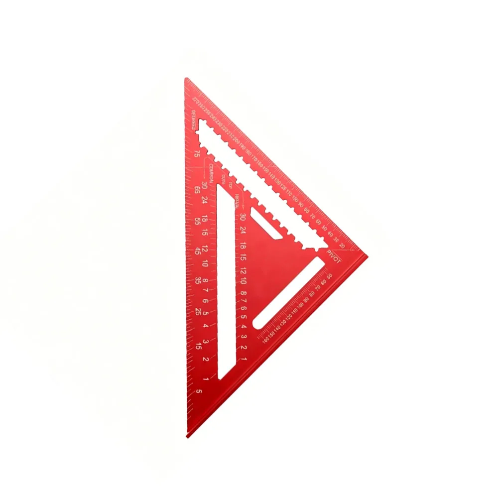 7/12 Inch Woodworking Aluminum Alloy Triangle Ruler Measuring Tool High Precision Marking Angle Ruler Metric and Imperial