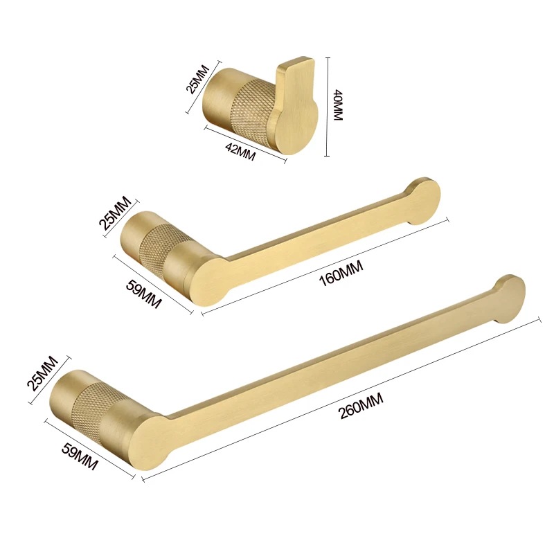 

Brushed Gold Bathroom Accessories Towel Holder Cup Holder Hanger Paper Holder Toilet Brush Holder Coat Hook Soap Dispenser
