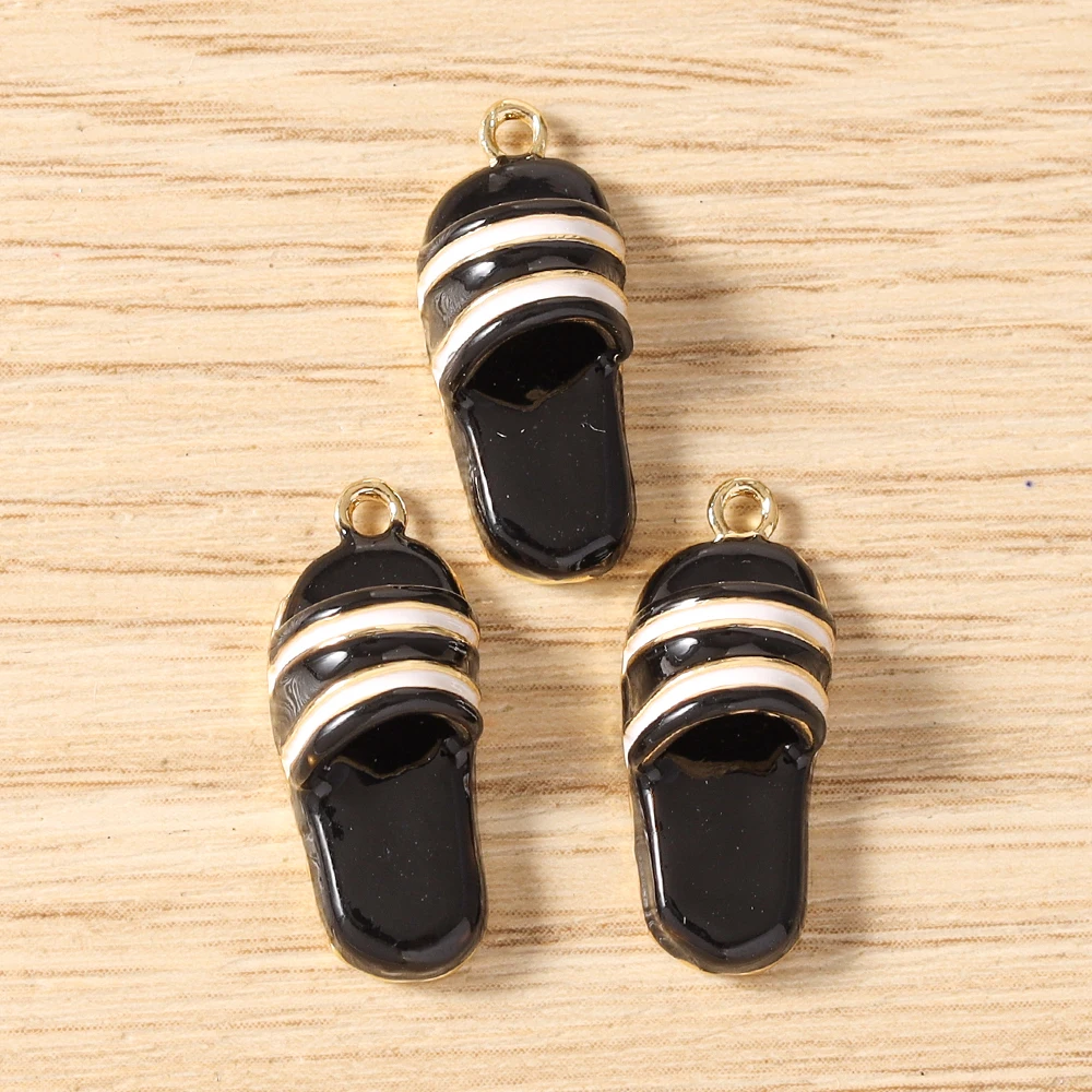 Tusember 5 Stück Niedliche Emaille Kawaii 3D Pantoffel- und Hutanhänger für Ohrringe, Halsketten, Armbänder, DIY-Schmuckherstellungszubehör – Detail 10