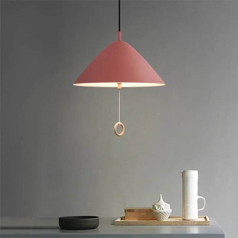 

Home Designer Pendant Lamp Macaron Suspension Pendant Light Dinning Room Bedroom Ceiling Hanging Pull Switch Light Fixtures