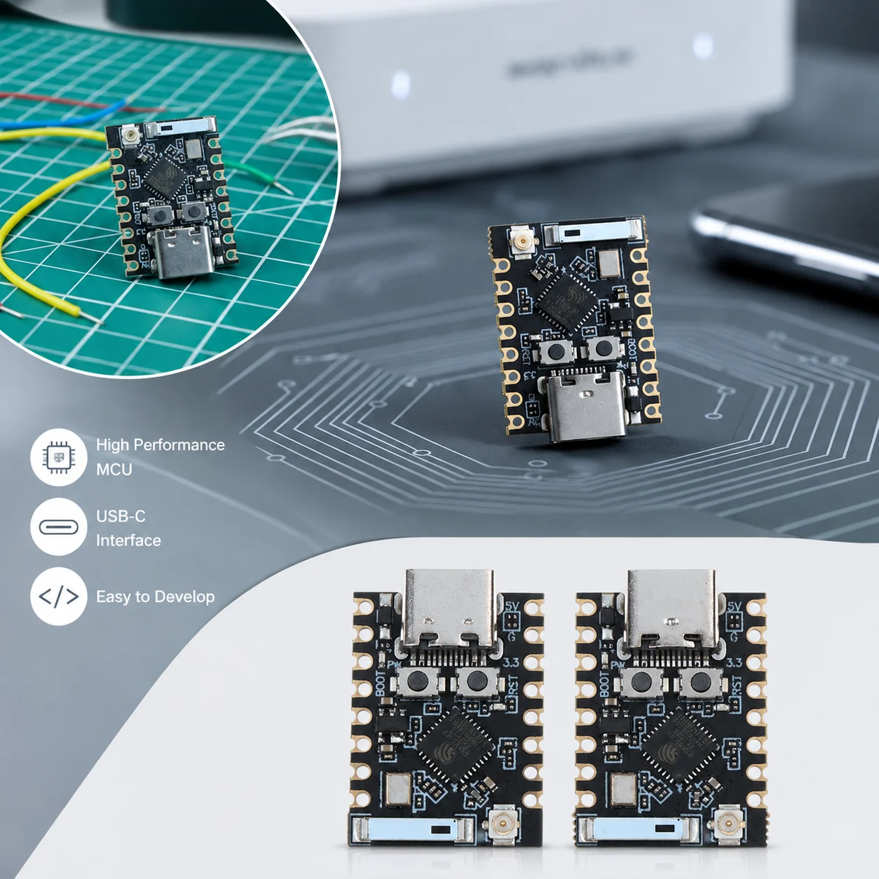 1Pcs ESP32 C3 Super Mini Bluetooth Development Board WiFi Type C Small Form Factor for Embedded System Learning Maker Project