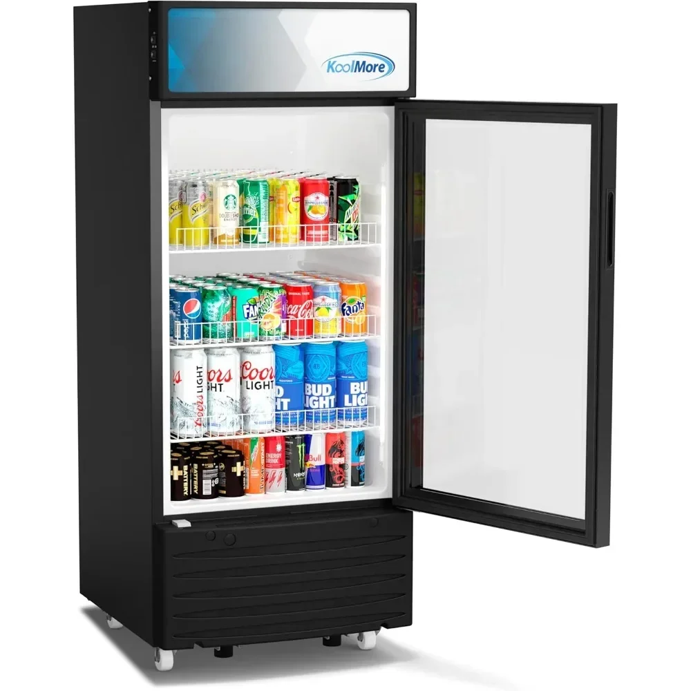 1D-6C 6 Cu. Ft. Commercial One Glass Door Display Upright Beverage Refrigerator Cooler Merchandiser-22.8 in. x 2