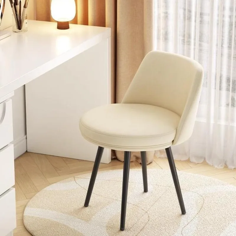 Rotatable Dressing Stool, Home Use, Backrest Chair, Bedroom Makeup and Nail Chair, Movable Minimalist Dining Chair