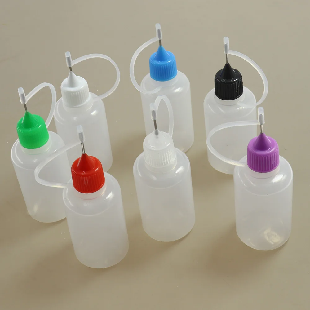 5/10/20/30/100/120ml PE Plastic Squeezable Needle Tip Applicator Bottle Refillable Dropper with Needle Caps Oil Bottles Tool