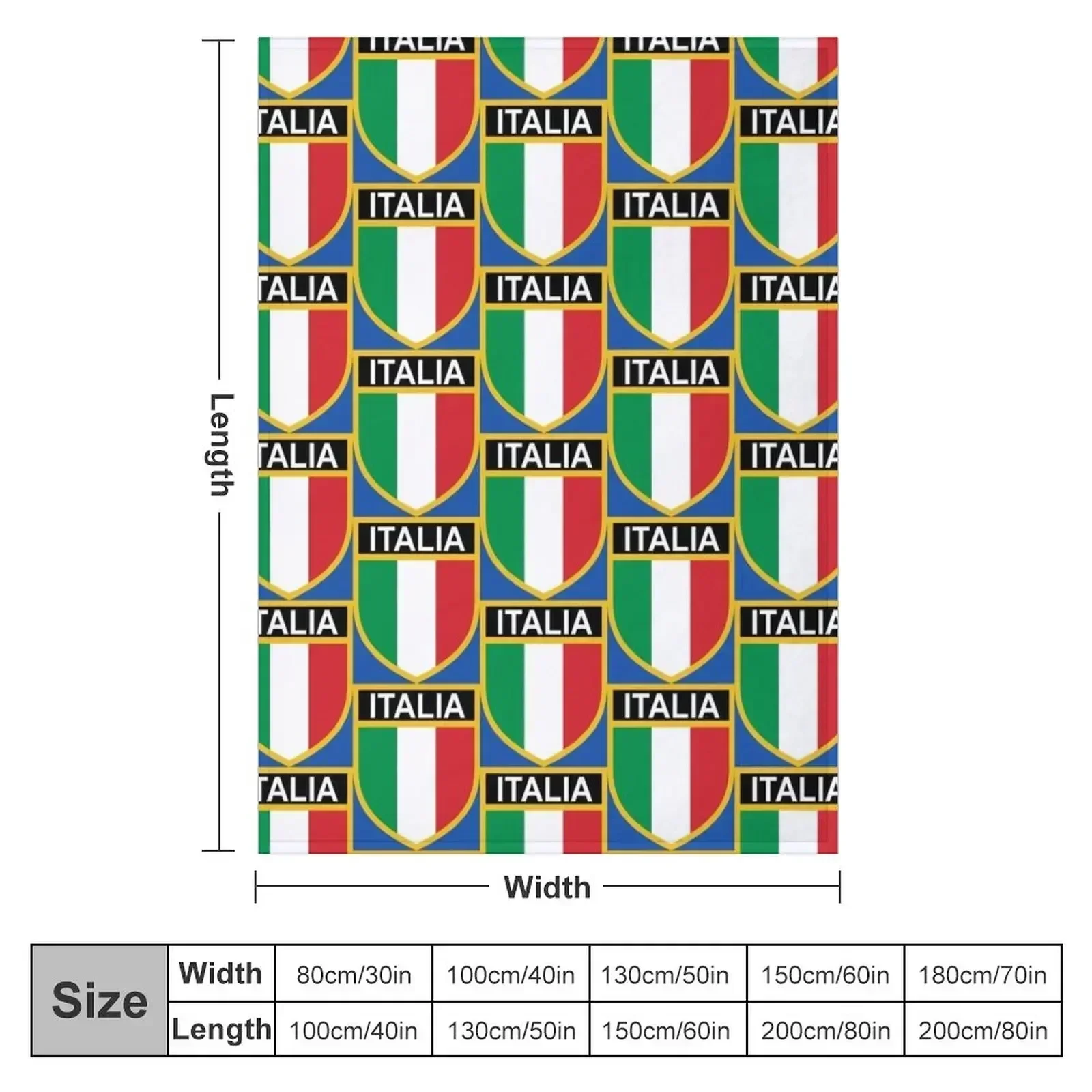 ITALIA Italy Italian Flag Tricolore Scudetto Throw Blanket couch cozy soft plush fuzzy picnic outdoor blanket
