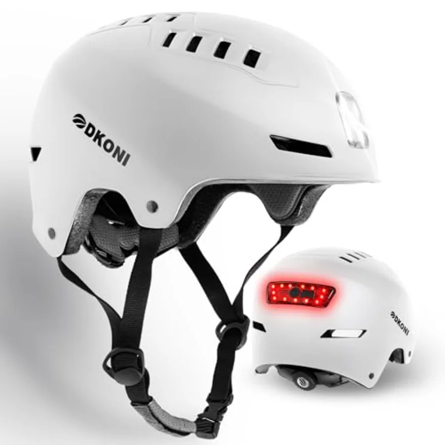 

Bike Helmet with LED Lights Bicycle Helmets Commuter Cycling Helmet USB Rechargeable Front and Back LED Light Helmet for Adult