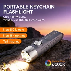 TUNENGE S11-T Portable Flashlight Max 500 Lumens 300mAh Mini LED Light Type-C for Outdoor With Tail Magnet IP66 Waterproof