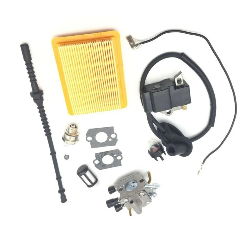 For STIHL FS120 FS200 FS250 FS300 Gasket Filter Ignition Coil Carburetor Kit