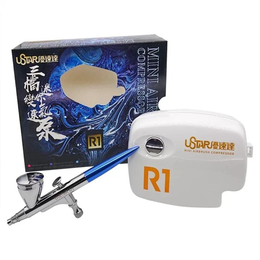 

Ustar R1 0.3mm Airbrush Compressor Kit – 3-Speed Spray Pen for Beginner Model Painting Tools