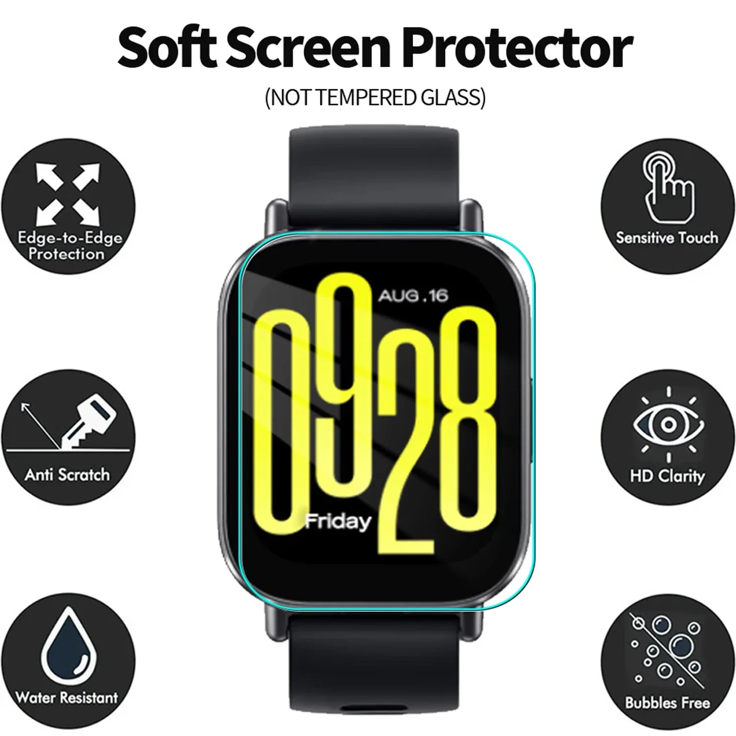 Easy To Install Anti-Scratch Protective Film For Redmi Watch 5 Active Tempered Glass For Redmi Watch 5 Lite Screen Protector