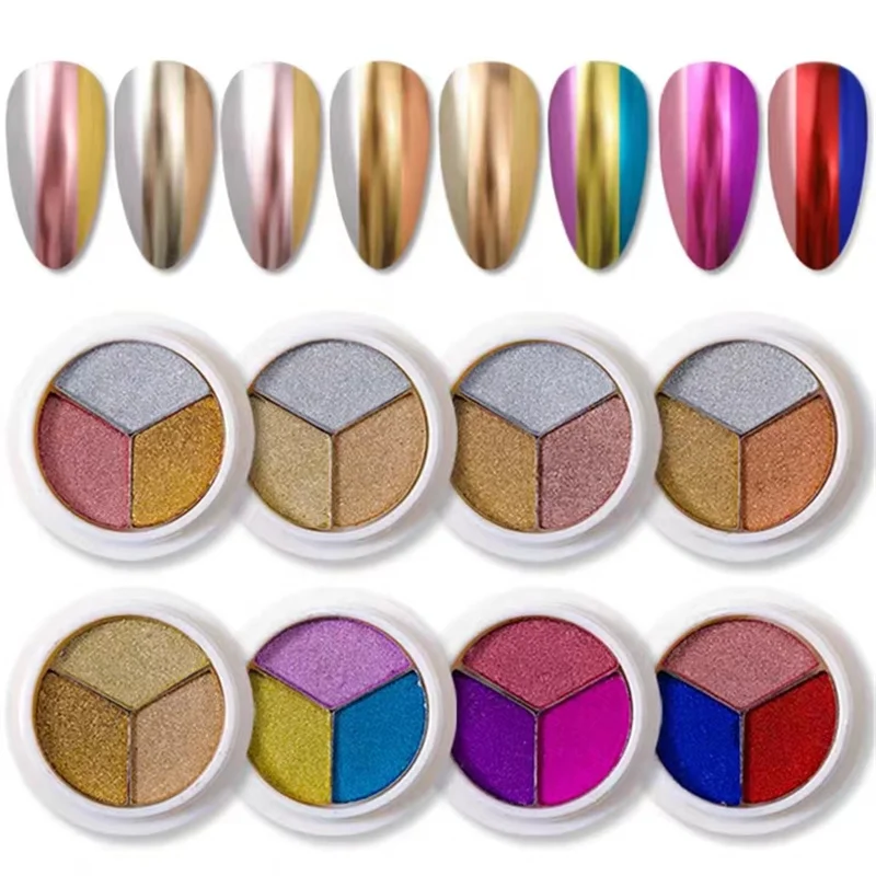 1Box Colorful Nail Mirror Glitter Powder Nail Art Gel Polish Chrome Dust Pigment Paint Dip Metallic Shiny Manicure Decorations