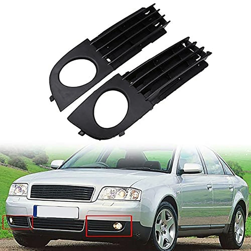 Car Fog Light Lamp Cover Bumper Grill Fit for -Audi A6 C5 2002-2005