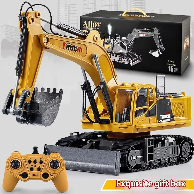 

Remote Control Alloy Excavator Toy Car Simulation RC Construction Truck Digger Vehicle Electric Engineering Toy For Boys Gift