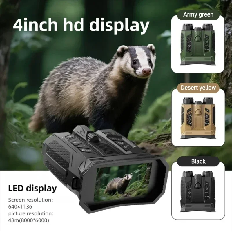 NEW Hunting Binocular Camera 4K HD with Infrared Night Vision 16X Digital Zoom and 800m Sight Distance for Outdoor Use