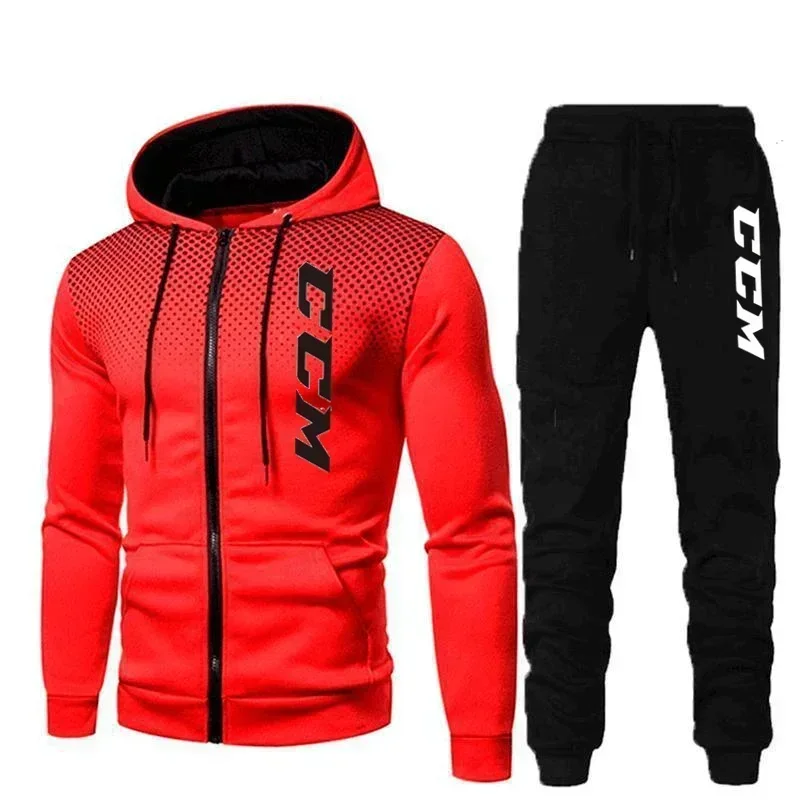 New fashion tracksuit CCM for men hoodie fitness gym clothing men running set sportswear jogger MEN\'S tracksuit winter suit Spor