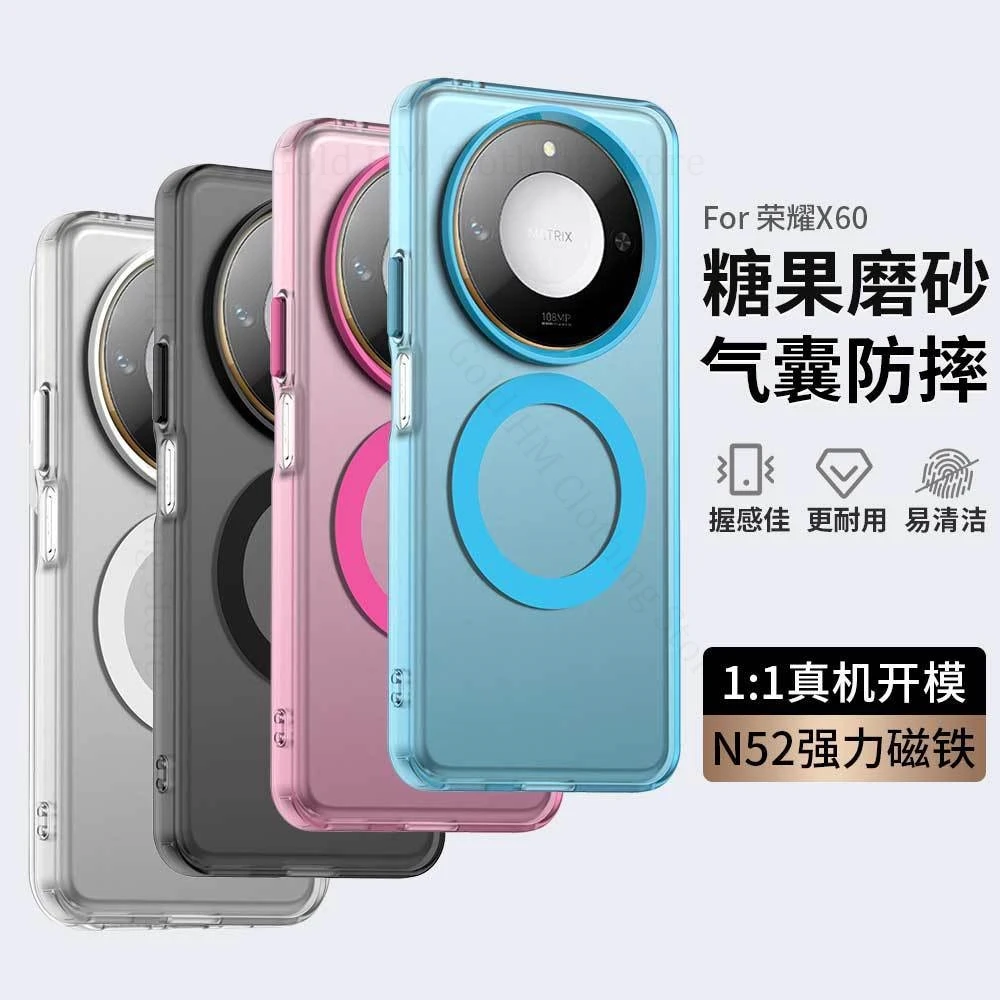 

For Huawei Mate 80 Pro Max Translucent Matte Magsafing Case For HUAWEI Mate 70 60 Pro Plus Candy Color Magnetic Cover Nova13 Pro