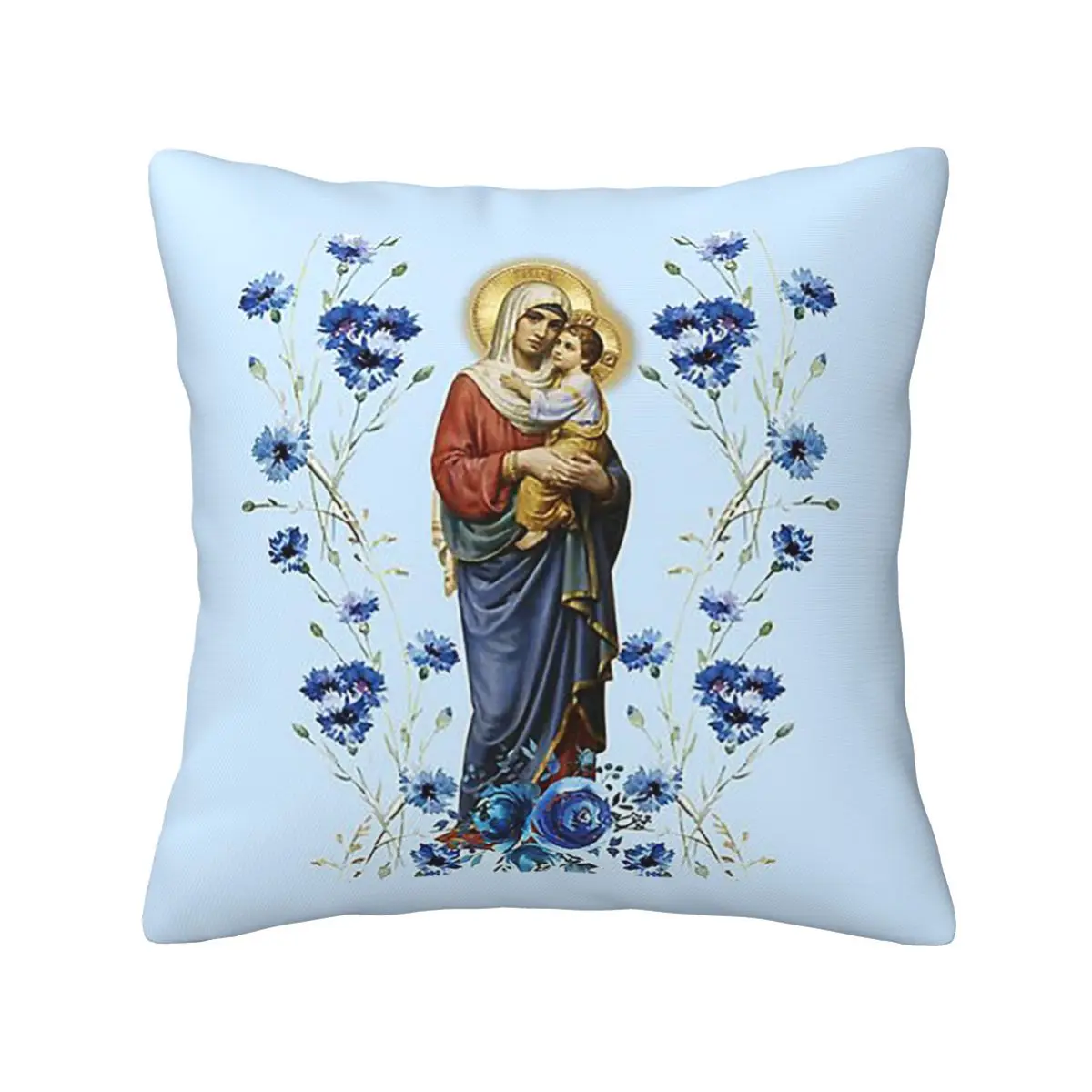 Catholicism Saints Jesus Mary Square Pillowcase Pillow Cover Cushion Decor Comfort Throw Pillow for Home Car