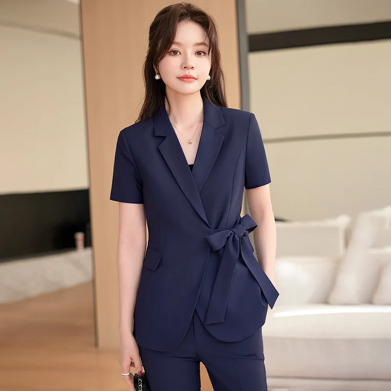 Formal Pantsuits Women Business Work Wear Suits Spring Summer Professional Office Work Wear Blazers Ladies Career Trousers Set