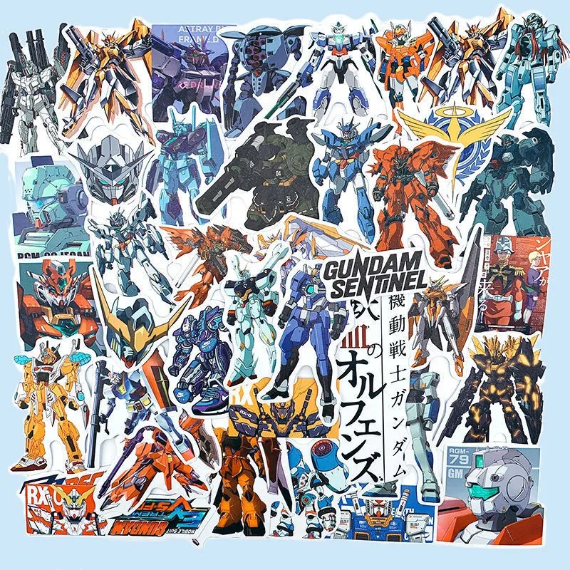 10/30/50pcs Japanese Anime GUNDAM Stickers Decals Waterproof Graffiti Skateboard Motorcycle Helmet Cool Kids Toys Sticker Packs