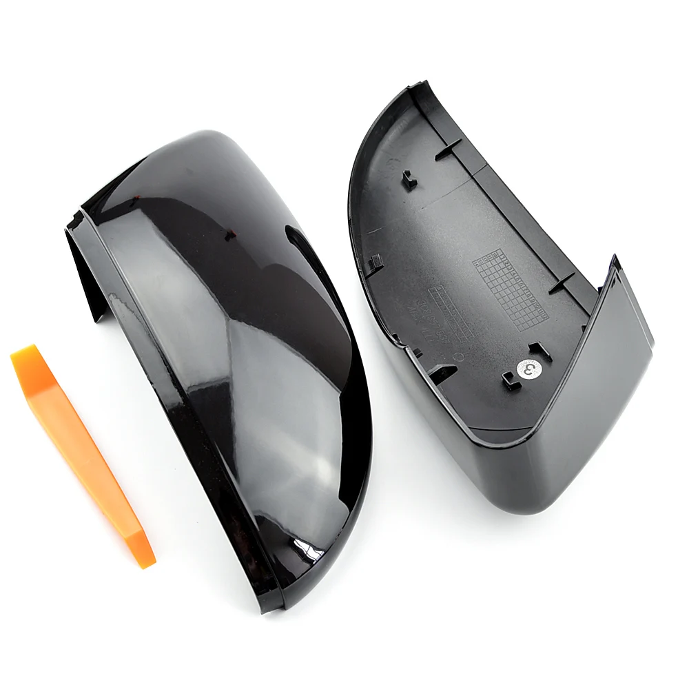 Black Side Mirror Cover Caps For VW Passat CC B7 Scirocco Jetta MK6 Beetle Rearview Mirror Housing Automotive Accessories