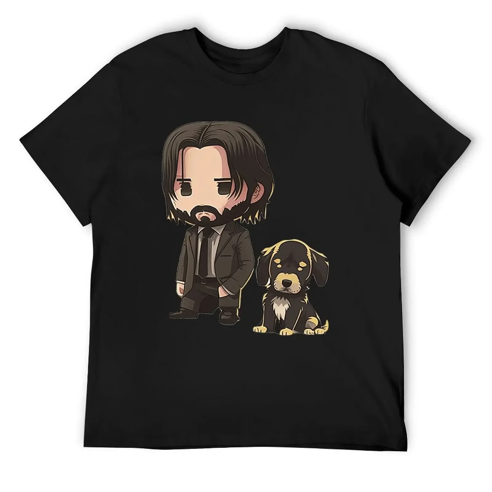 

Cute John Wick with Pup T-Shirt new edition plain oversize t-shirts man summer tops men clothes