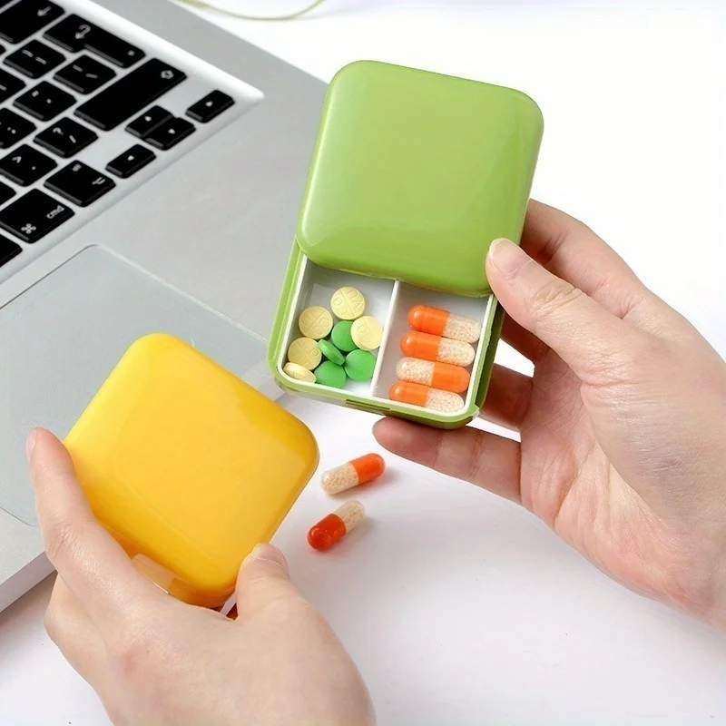 Compact Medicine Storage Box for Household Use,Portable Push-Pull Pill Box,Square Pill Organizers Pill Cases