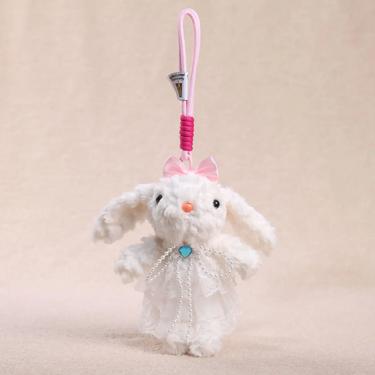 Cute Sweet Drop Ear Rabbit Plush Doll Pendant Keychain Creative Birthday Gift Simulation Pet Rabbit Plush Doll Backpack Decor