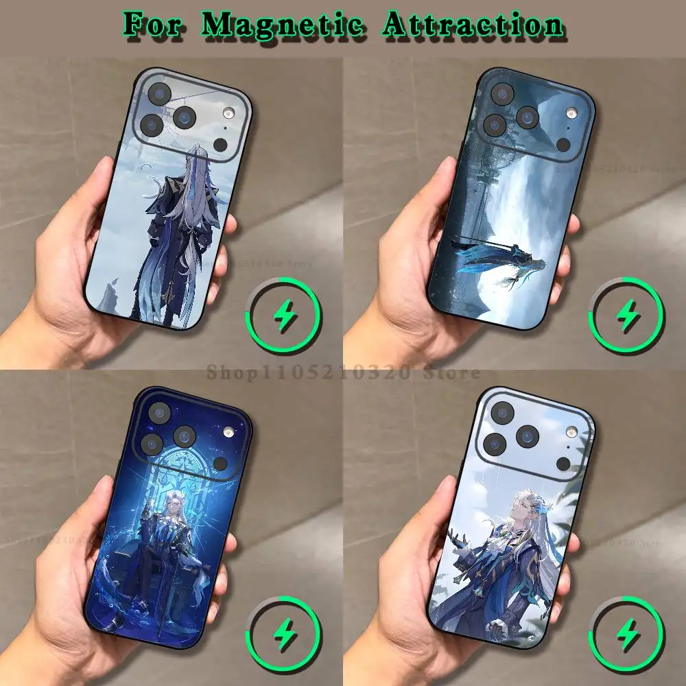 

Genshin Impact N-Neuvillette Phone Case For iPhone 17,16,15,14,13,12,11,Pro,Max,Plus,E,Air,Mini Magnetic Magsafe Frosted