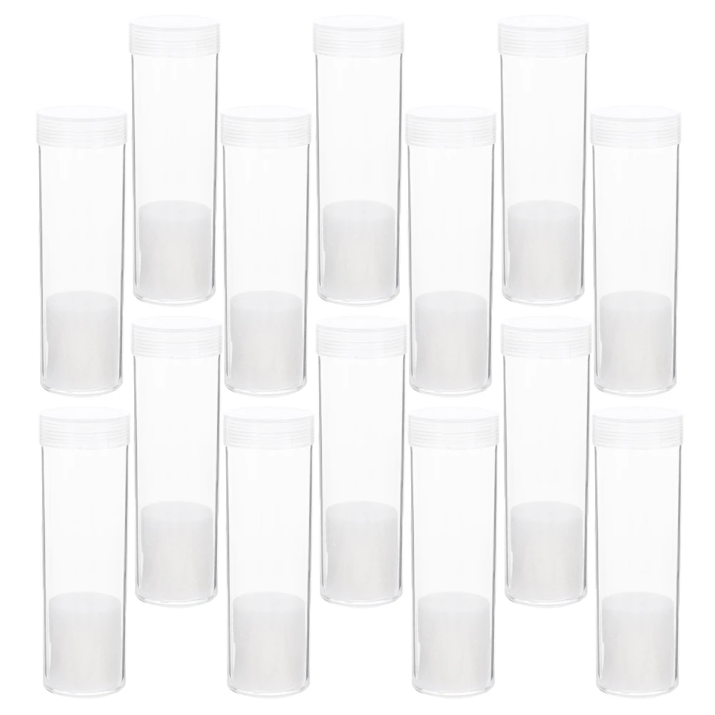 

20Pcs Plastic Coin Storage Tubes 31Mm Transparent Round Container with Soft Foam Lining Screw-on Lid for Collector Protection