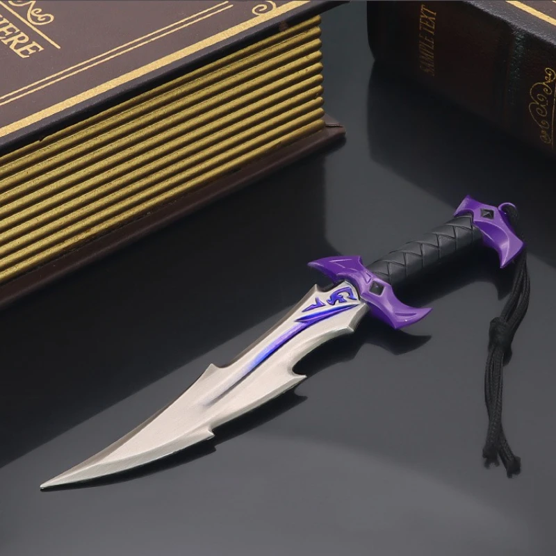 18 سنتيمتر/7.08in Valorant لعبة الأجهزة الطرفية Loot الانطباع سكين جيب مع الحافظة التدريب سكين سلاح معدني نموذج الحرفية حلية #4