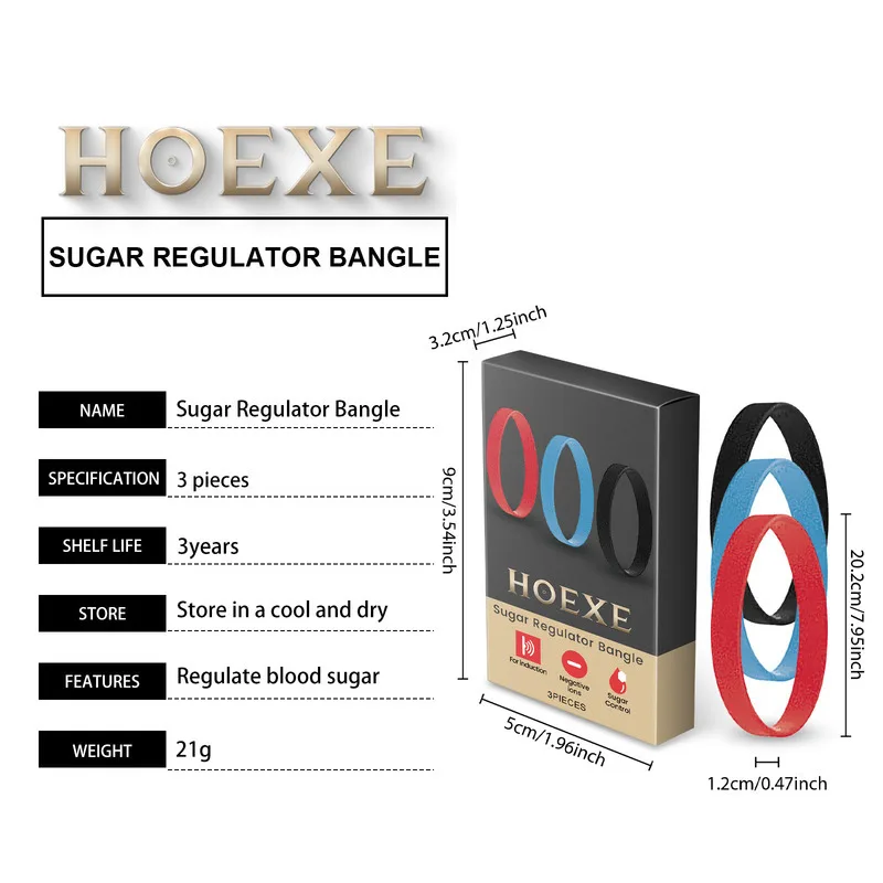 Gelang Perawatan Harian Hoexe Sugar Care, Portabel, Ion Negatif, Meredakan Ketidaknyamanan Kulit, Gelang Perawatan Tubuh