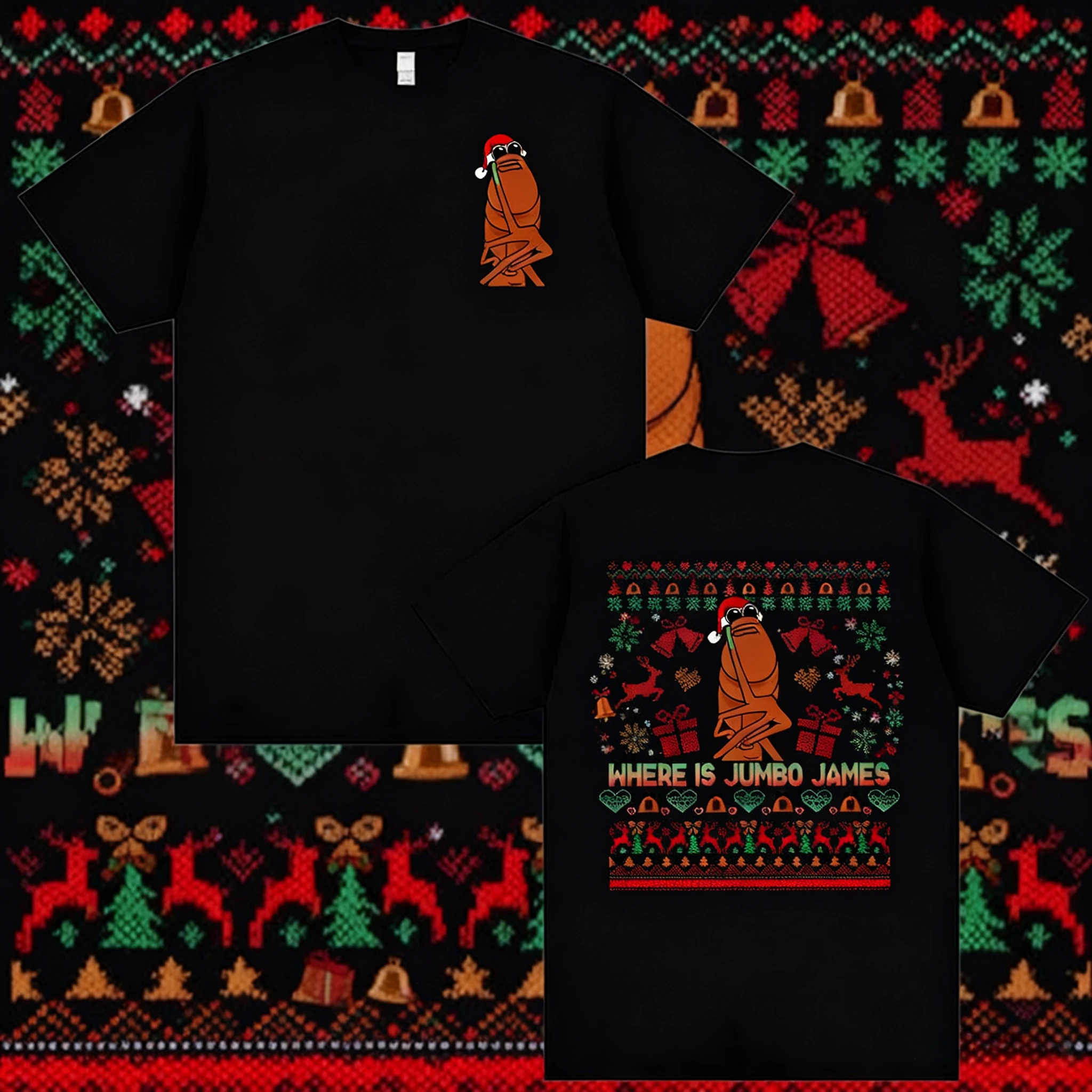 صيف 2025 أين الكنز؟ جيمس مي مي تي شيرت مضحك ماركوس دودة عيد الميلاد تي شيرت الرجال ريترو القطن تي شيرت الأعلى #1