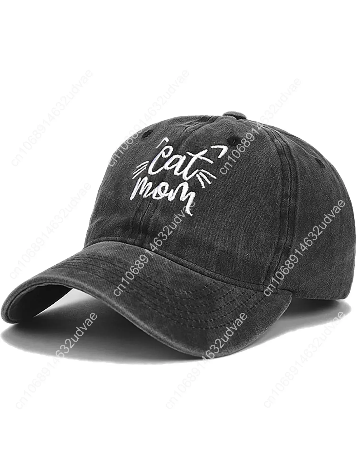 

Cat Mom Cute Cat Baseball Cap for Women Men Adjustable Vintage Washed Cotton Distressed Baseball Snapback Caps