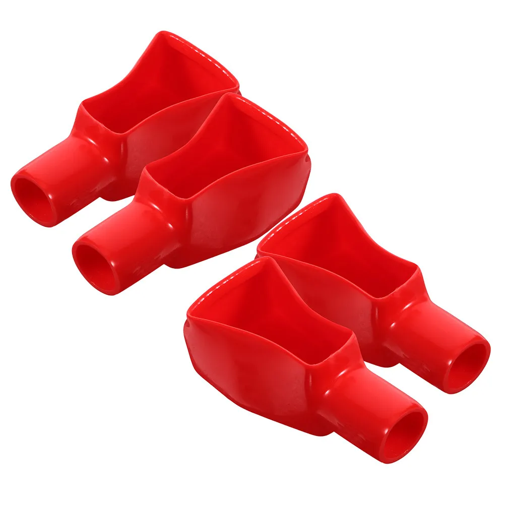 4Pcs Battery Terminal Protector Sleeves Flexible Rubber Covers for Car Battery Terminals Universal Fit Positive Negative Post