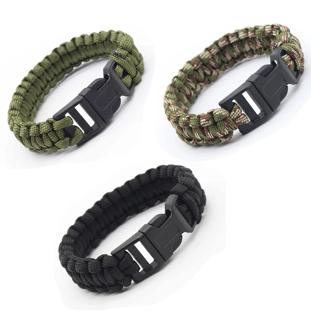 23cm/9in Seven Core Paracord Survival Bracelet for Outdoor Emergency Escape Camping Tool with Plaited Rope Design