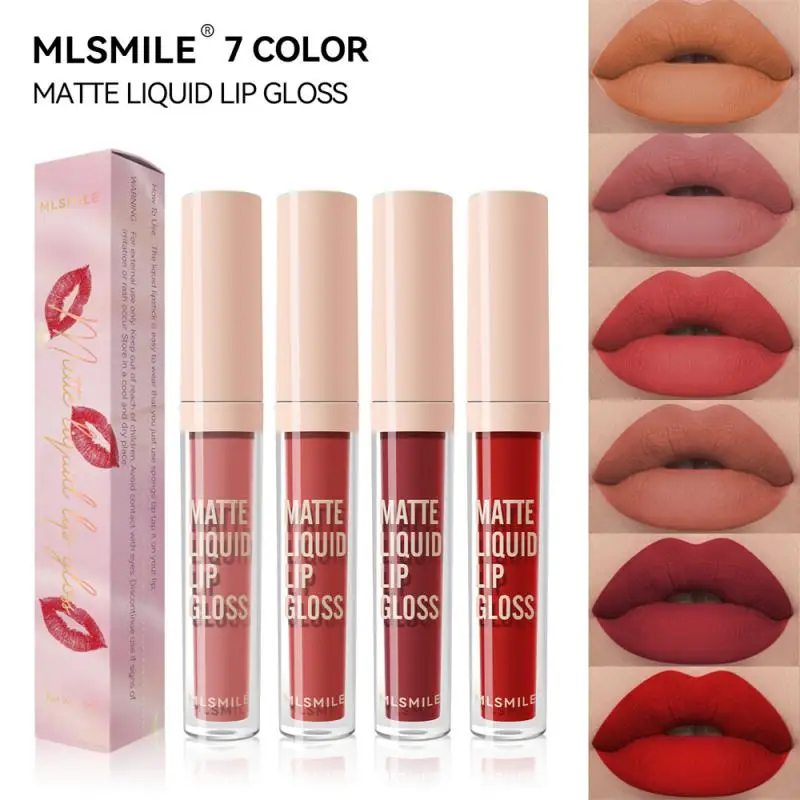 7 Farben matt Lippenstift Make-up wasserdicht langlebigen Lippenstift rot rosa Samt nackte Lippenstifte Frauen Lippen tönung Kosmetik