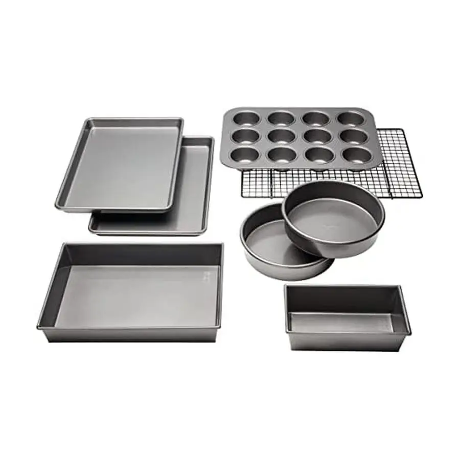 

Professional NonStick 8Piece Bakeware Set, Silver