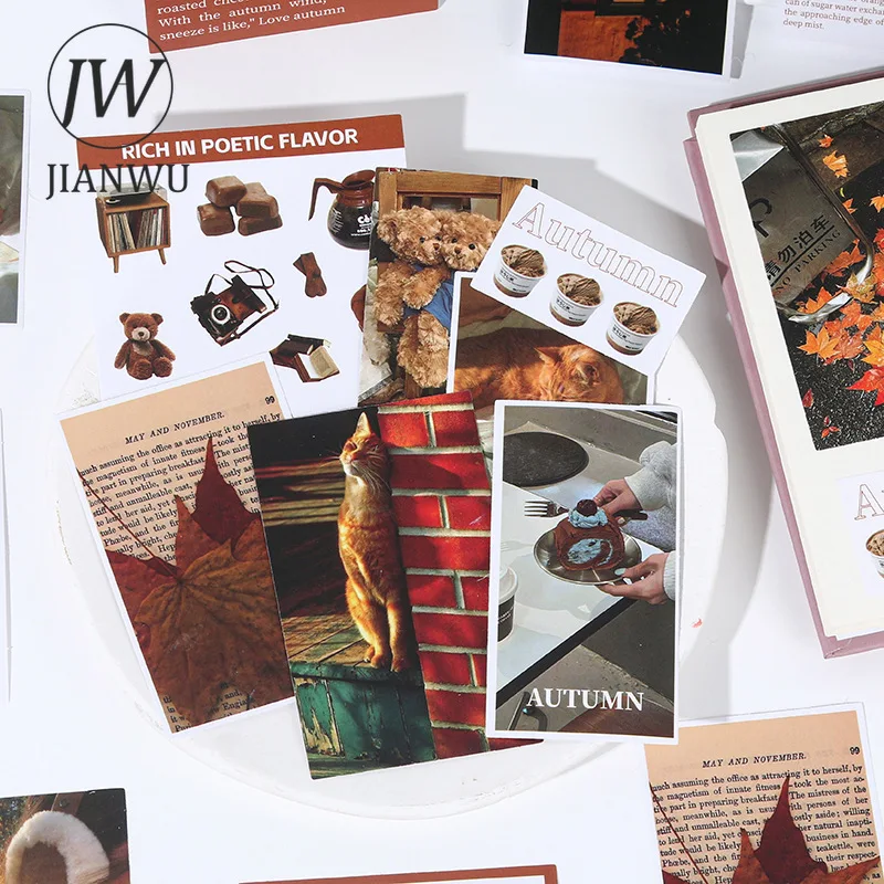 JIANWU Vintage Saison-Szene Landschaftsmaterial Collage Scrapbooking-Aufkleber Kreatives DIY-Journal-Schreibwaren